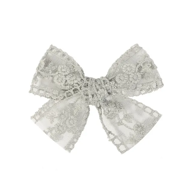 Children's Bow Lace Embroidery Barrettes Style5 - Shop at LoveMi