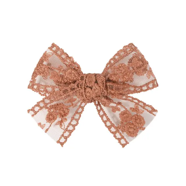 Children's Bow Lace Embroidery Barrettes Style7 - Shop at LoveMi