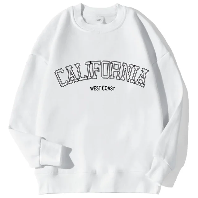 Women's Plus Size Round Neck Print Sweatshirt White - Shop at LoveMi