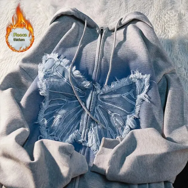 Gradient Fashion Trendy Sweater Women's Hooded Jacket Gray - Shop at LoveMi