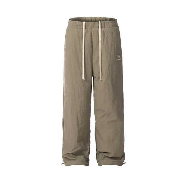 Men's And Women's Elastic Waist Drawstring Winter Casual Pants Brown - Shop at LoveMi