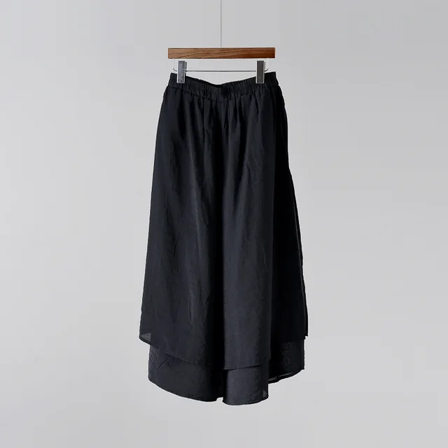 Artistic Retro Pure Color All matching Comfortable Fairy Cropped Pants Black - Shop at LoveMi