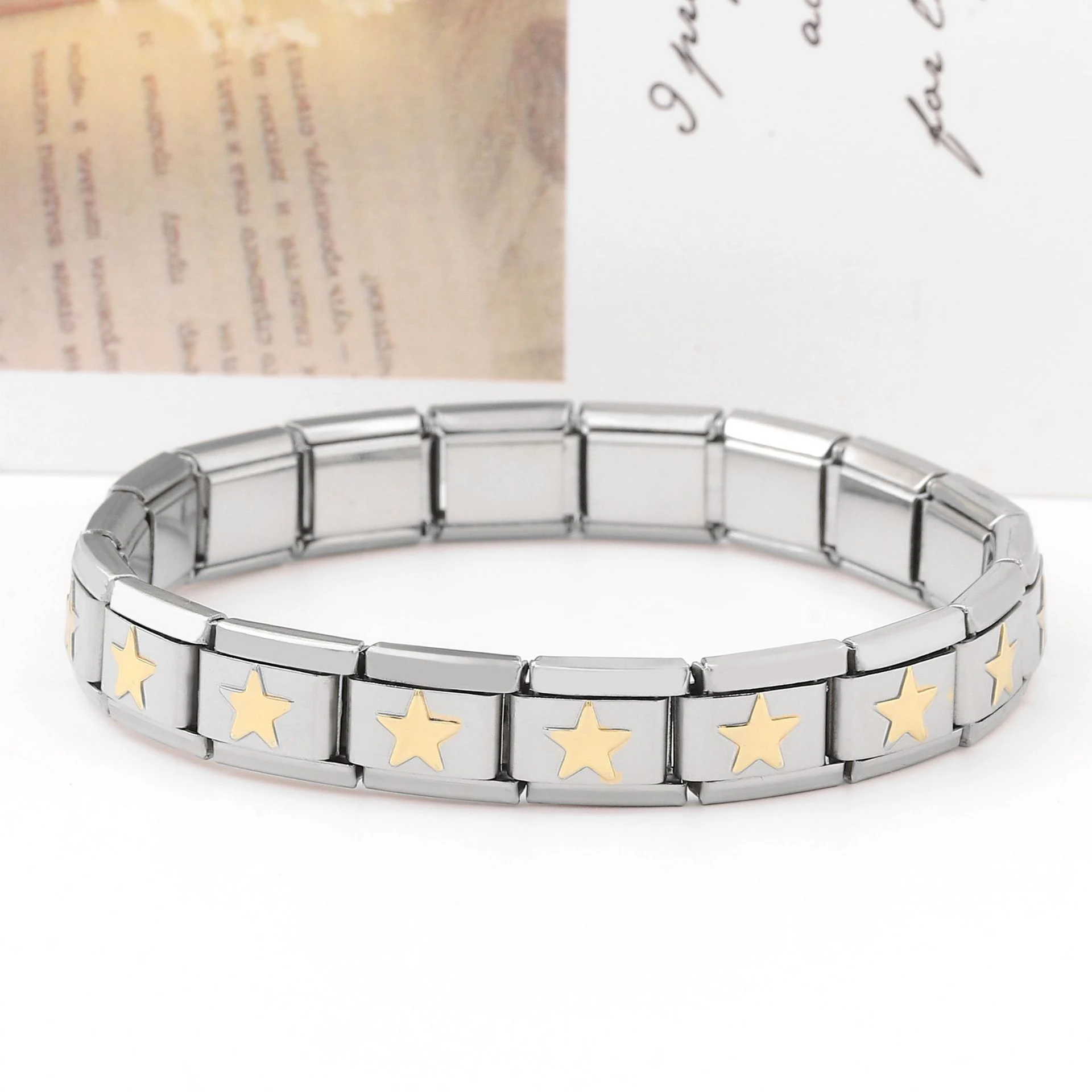 Stainless Steel Bracelet Personality Ornament - Pentagram Gold - View 1