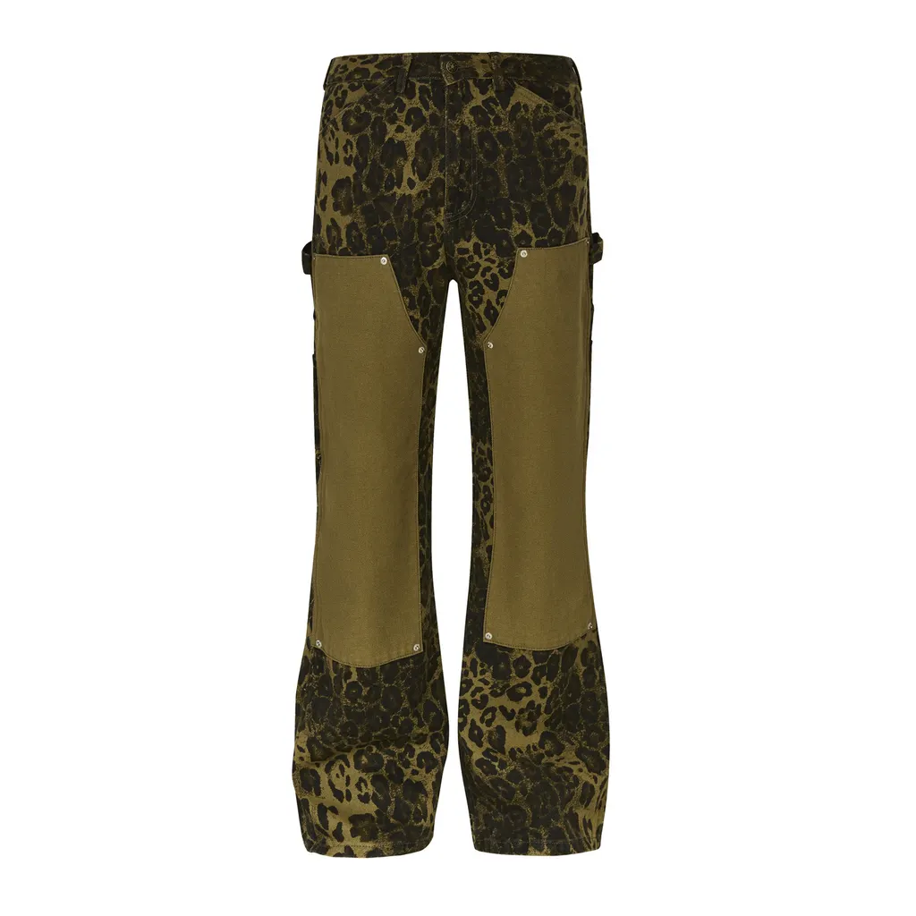 Straight Leopard Print Casual Pants For Men And Women - Leopard Print