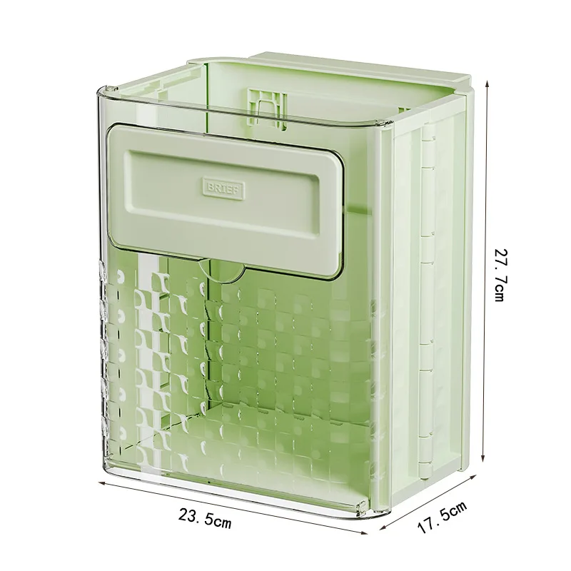 Household Kitchen Folding Trash Can Wall Hanging Punch free Trash Can Green - Shop at LoveMi
