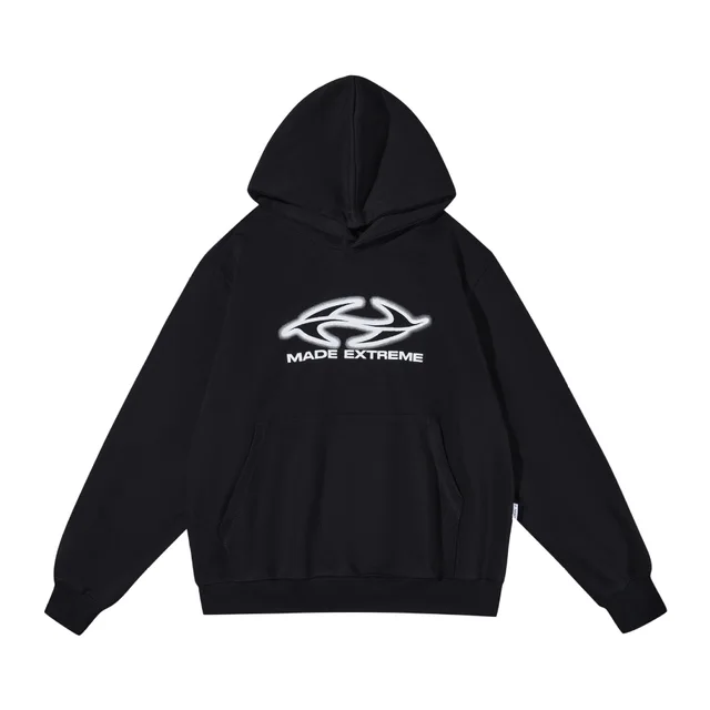 American High Street Heavy Letter Printed Hoodie Female Black - Shop at LoveMi