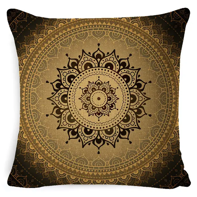 Bohemian Style Mandala Bedside And Sofa Cushion American Retro Linen Pillow Cover Style 1 - Shop at LoveMi