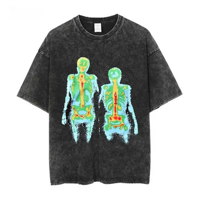 Retro Washed Distressed Loose Casual Heavy Cotton Short Sleeve 0817 Models - Shop at LoveMi