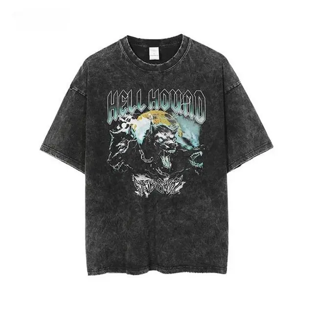 Retro Washed Distressed Loose Casual Heavy Cotton Short Sleeve 0820 Models - Shop at LoveMi