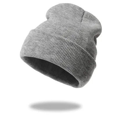 Women's Keep Warm Pure Color Knitted Hat Gray - Shop at LoveMi