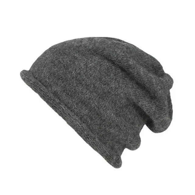 Autumn And Winter Alpaca Curling Pile Heap Cap Women Dark Gray Melange - Shop at LoveMi
