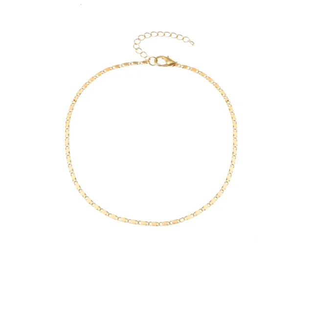 Bohemian Simple Women's All Match Box Chain Summer Anklet Beaded Beach Gold - Shop at LoveMi
