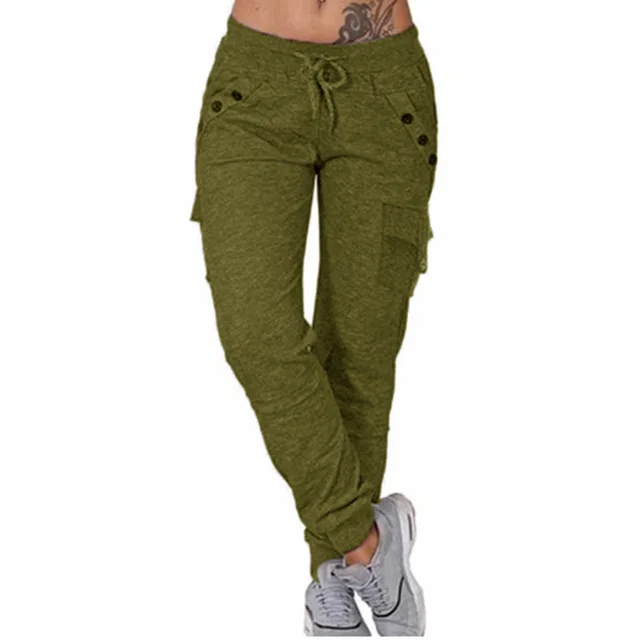 Loose Sports Style Casual Drawstring Skinny Pants Green - Shop at LoveMi