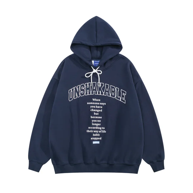 Hooded Sweater For Men And Women Same Style All matching Fleece lined Sapphire Blue - Shop at LoveMi
