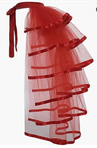 Stage Performance Game Dress Up Lace up Pettiskirt Half page Skirt Multi color Free Size Lingerie Wine Red Long - Shop at LoveMi