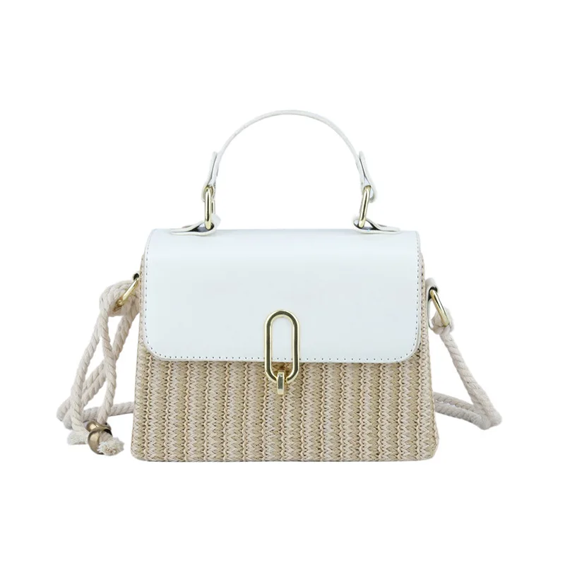 Handbag Western Style One shoulder Versatile Woven Bag White - Shop at LoveMi