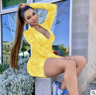 Women's High Waist Tight Hip Lifting Sport Jumpsuit - Yellow
