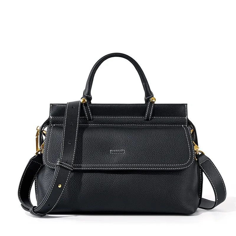 Fashion First Layer Cowhide Bag Ladies Black - Shop at LoveMi