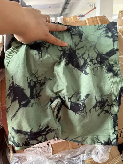 Seamless High Waist High Elastic Tie dye Sports Tights Hip Lifting And Floating Belly Contracting Peach Yoga Pants Green - Shop at LoveMi