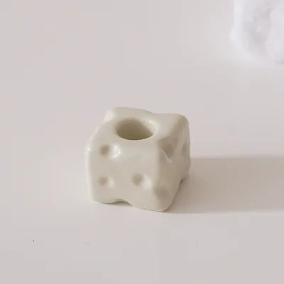 Cheese Porous Ceramic Toothbrush Holder Single Hole Coconut Milk Gray - Shop at LoveMi