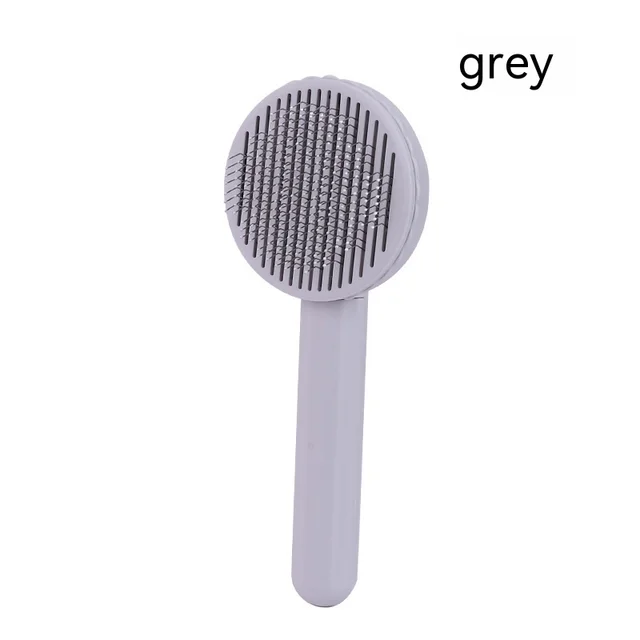 Round Head Self cleaning Massage Pet Comb Gray - Shop at LoveMi