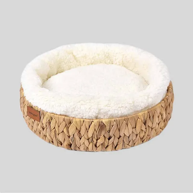 Cat Scratch Board Winter Rattan Warm Cat Nest Rattan Yellow With Pad - Shop at LoveMi