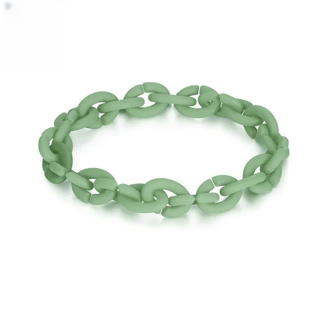 Multi color Silicone Acrylic Stitching Diy Bracelet Accessories Simple Puzzle Ornament Bracelet Green - Shop at LoveMi