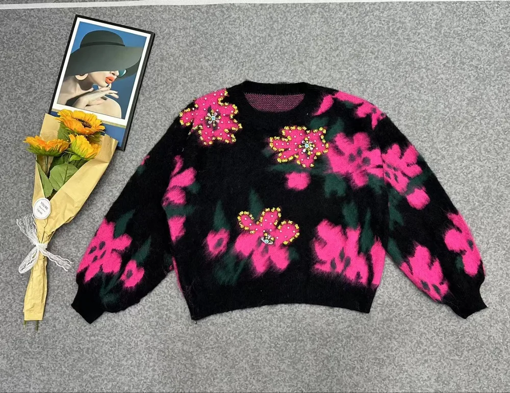 Fashionable Personalized Printed Sweater For Women Black - Shop at LoveMi