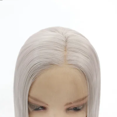 Front Lace Full Top Wig Head Cover Fashion Middle Point 14Inch - Shop at LoveMi