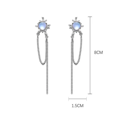 Original Frosted Moonstone Cold Wind Necklace Silver Earrings Re324791 - Shop at LoveMi