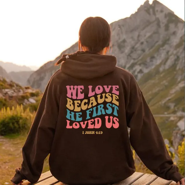 Women's Solid Color Printed Pullover Sweatshirt Brown - Shop at LoveMi