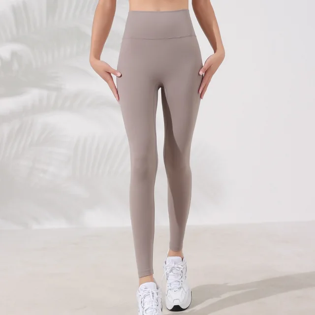 Women's Autumn And Winter Nude Feel High Waist Yoga Pants Brown - Shop at LoveMi