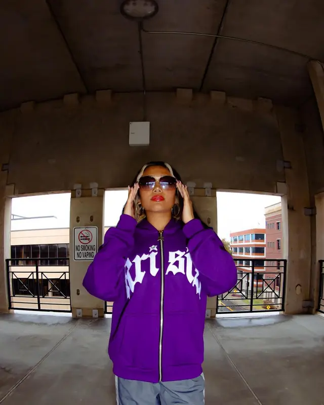 Sweater Men's And Women's Zipper Hooded Sweatshirt Coat Purple - Shop at LoveMi