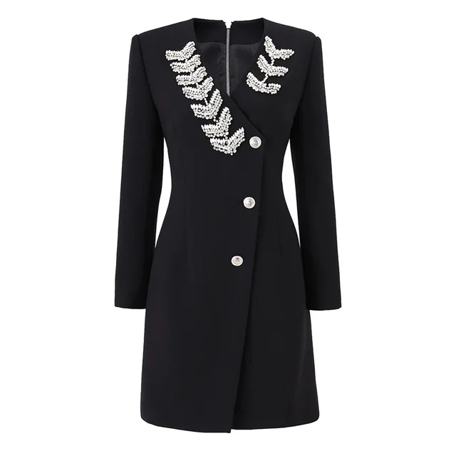 Women's Fashion V neck Long sleeve Dress Black - Shop at LoveMi