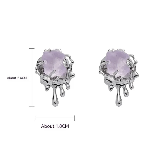Women's Purple Glacier Necklace Silver Earrings Re318028 - Shop at LoveMi