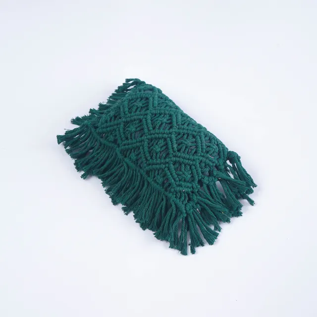 Hand woven Tassel Pillow Green - Shop at LoveMi