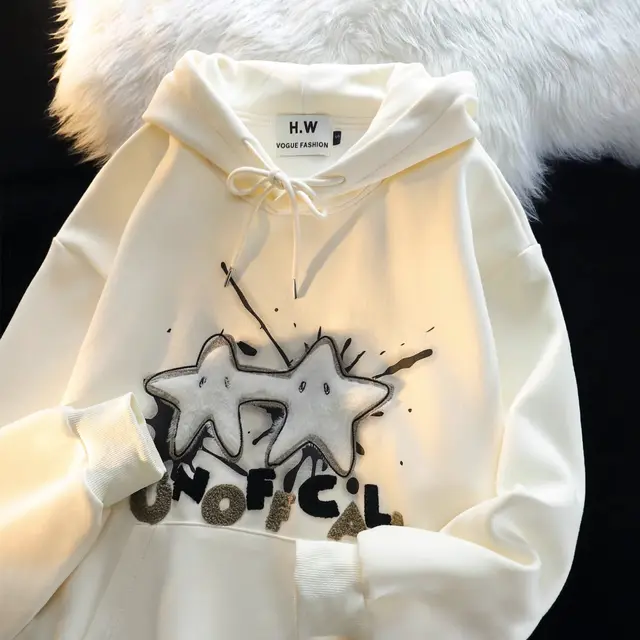 American Street Flocking XINGX Hooded Sweater For Women Apricot - Shop at LoveMi