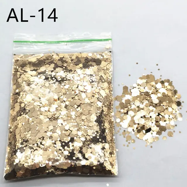 10g Nail Art Big Sequins Mixed Sequins Glitter Powder Al Champagne - Shop at LoveMi