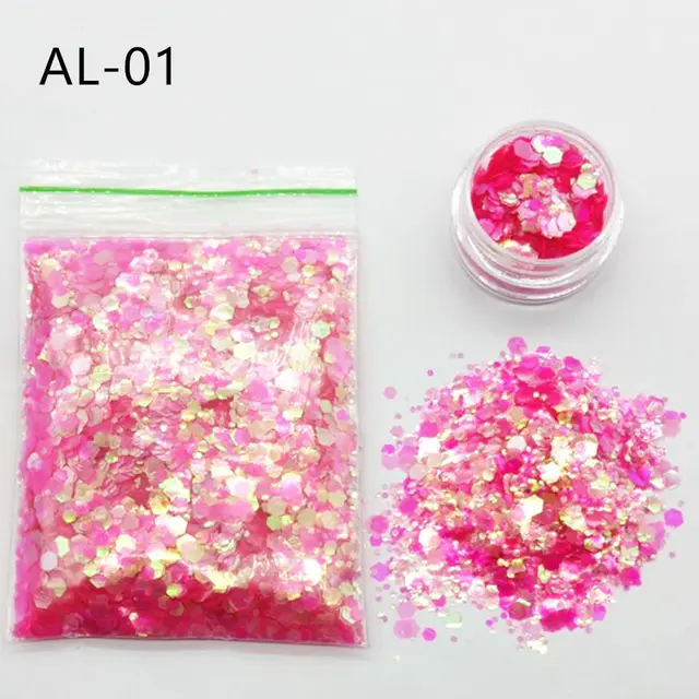 10g Nail Art Big Sequins Mixed Sequins Glitter Powder Al Colorful - Shop at LoveMi