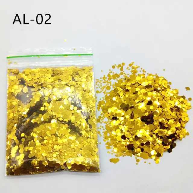 10g Nail Art Big Sequins Mixed Sequins Glitter Powder Al Gold - Shop at LoveMi