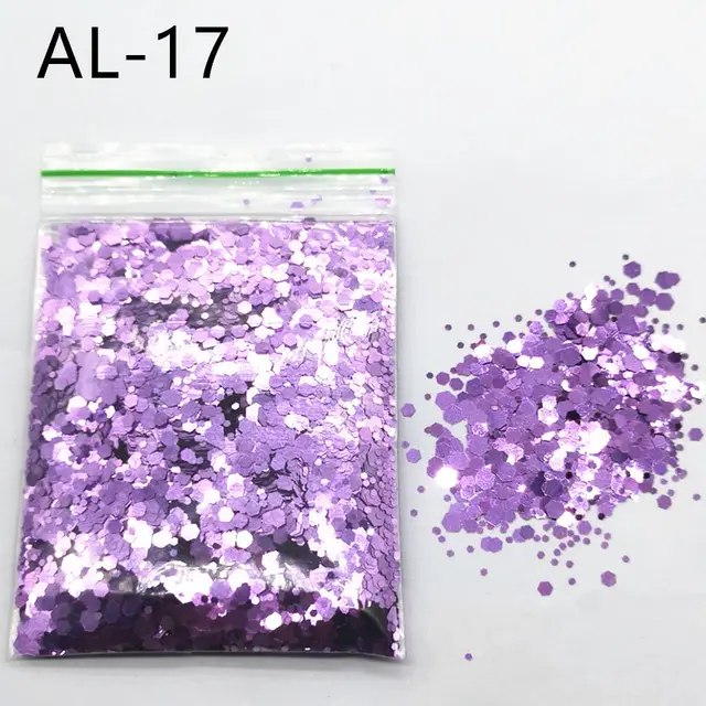 10g Nail Art Big Sequins Mixed Sequins Glitter Powder Al Light Purple - Shop at LoveMi