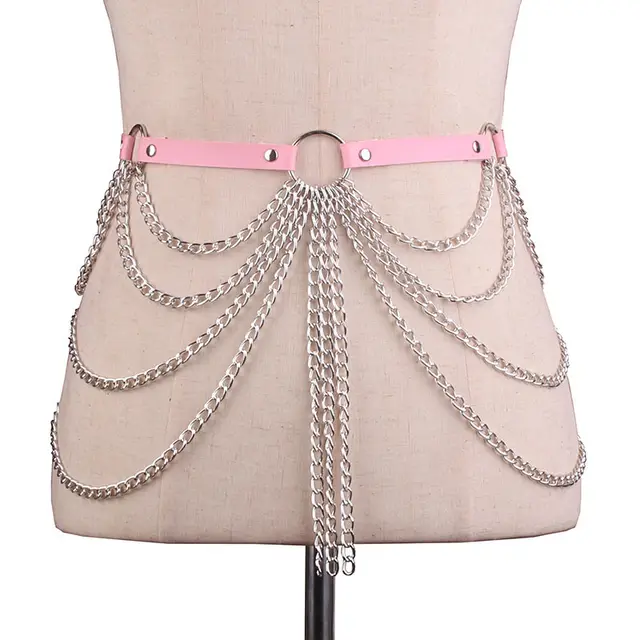 European And American PU Decoration Belt Multi layer Pink - Shop at LoveMi