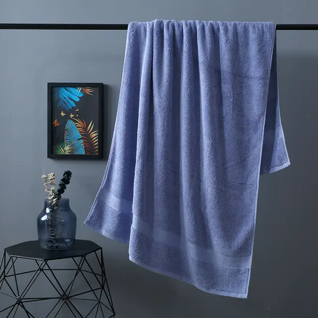 Class A Plus sized Thick Long staple Cotton Bath Towel Blue - Shop at LoveMi