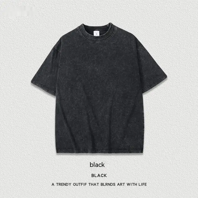 Women's American style Distressed Linen Cotton Short Sleeve Black - Shop at LoveMi