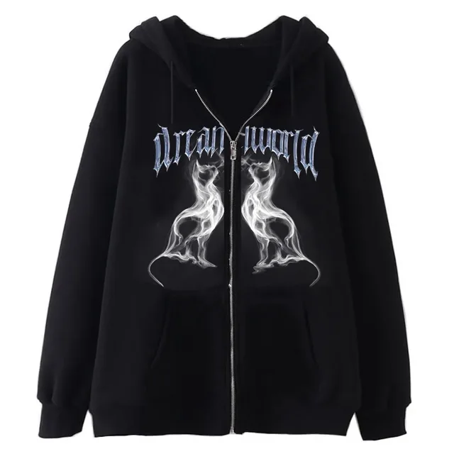 Dark Skull Skeleton Sweatshirt Metal Zipper Sweater Black 2 Zipper - Shop at LoveMi