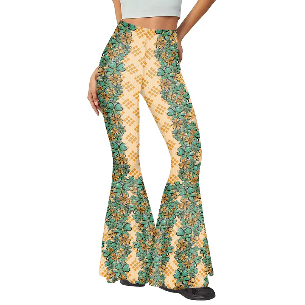 Fashion Casual Digital Printing Women's Bell-bottom Pants - B286007 Style