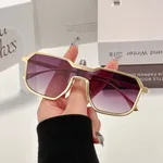 One-piece Street Shooting Trendy Cool Sunglasses - C4 Gold Double Gray