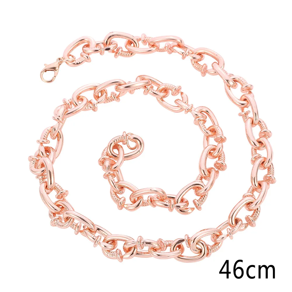 Hip Hop Trend Rap Rap Accessories Nail Personality Nightclub Exaggerated Trendy Men's Bracelet - Rose Gold Necklace