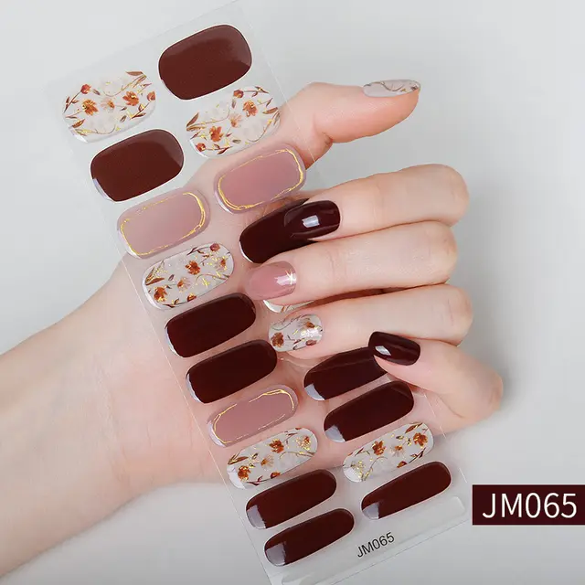 Autumn And Winter UV Detachable Wear Nail Stickers Waterproof And Durable Semi curing Gel Nail Sticker Jm065 - Shop at LoveMi