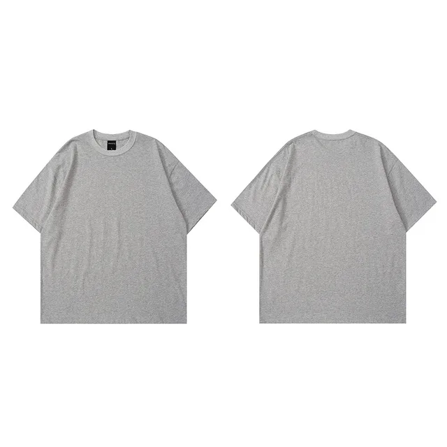Solid Color BASIC Oversize Cotton T shirt Heather Gray - Shop at LoveMi